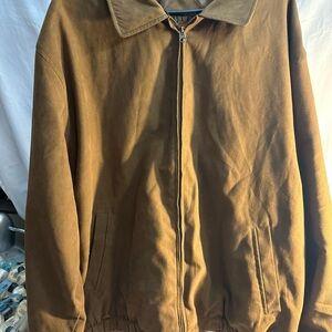 Cutter & Buck Men’s XXL Faux Brown Suede Microfiber Bomber Jacket Zip Up Classic